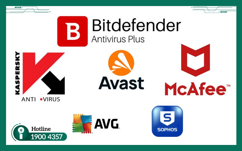 Biểu tượng các phần mềm diệt virus phổ biến trên Windows 10