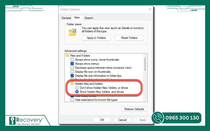 hiện file ẩn trong usb-iRecovery #2