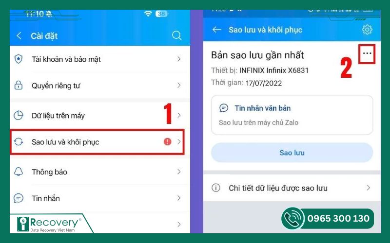 khôi phục cloud của tôi trên zalo-iRecovery #2