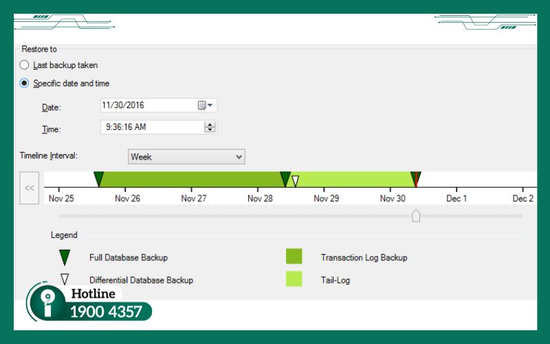 Cấu hình Point-in-Time Recovery trước khi restore