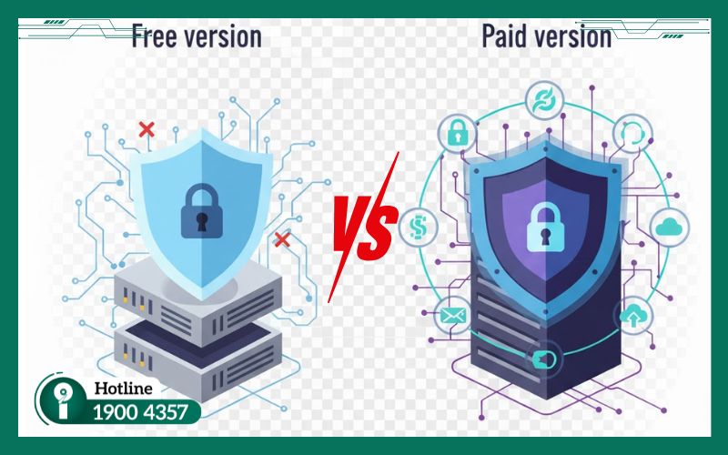 So sánh phần mềm bảo mật dữ liệu bản miễn phí và bản trả phí