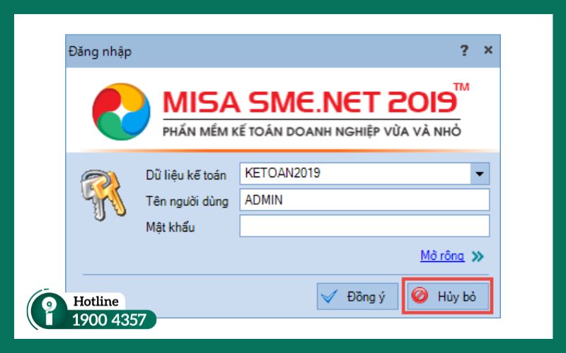 Truy cập màn hình quản lý dữ liệu MISA