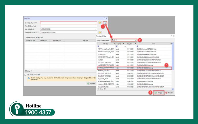 Tìm kiếm file sao lưu trên ổ đĩa