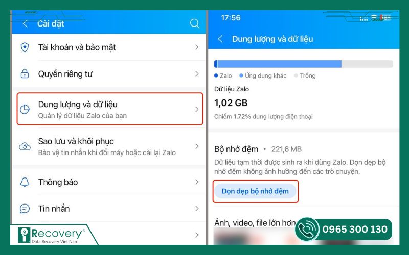 tại sao zalo chiếm nhiều dung lượng-iRecovery #6