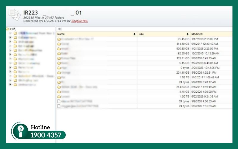 Trích xuất thành công 15TB dữ liệu