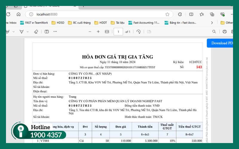 Sử dụng hóa đơn điện tử XML hoặc tệp PDF để nhập lại thông tin khi khôi phục chứng từ đã xóa trên FAST.