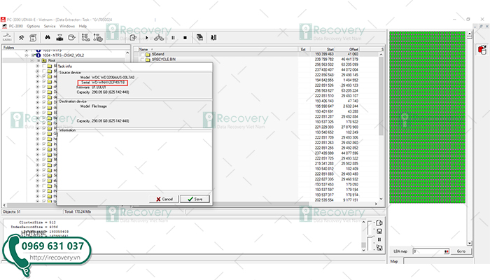 Phục hồi dữ liệu ổ cứng bị hư đầu đọc với PC 3000