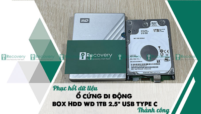 Phục hồi dữ liệu ổ cứng di động Box HDD WD 1TB 2.5” USB type C thành công