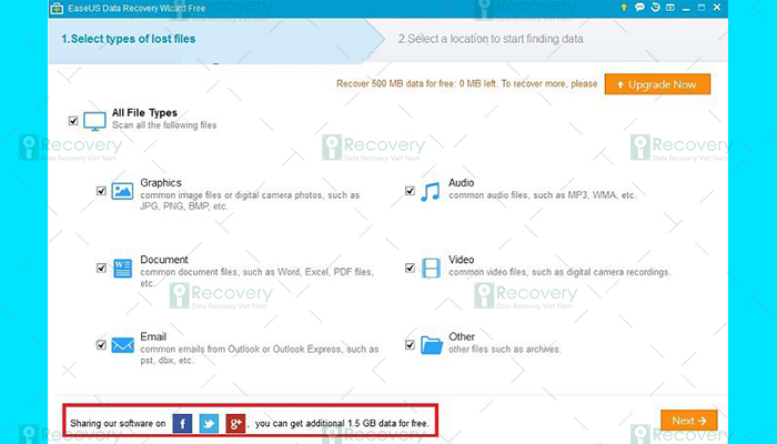 Sử dụng phần mềm Easeus Data Recovery Wizard